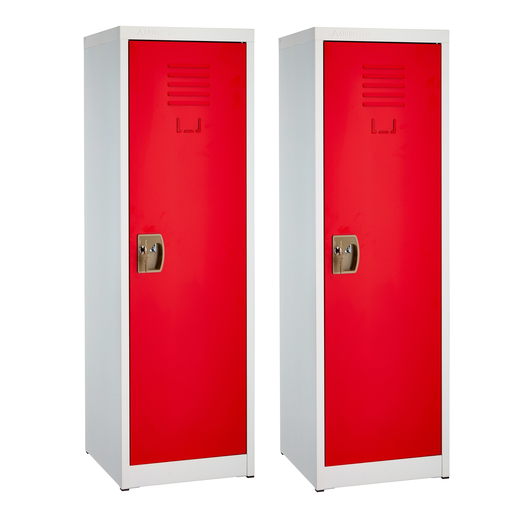 Alpine, 48ft.' Single Tier Locker for Kids – Red, 2-Pack, Height 48 in, Width 15 in, Color Red, Model# ADI629-01-RED-2PK